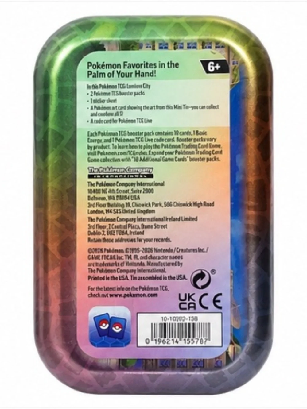 Pokémon TCG: Lumiose City Mini Tin-SEALED